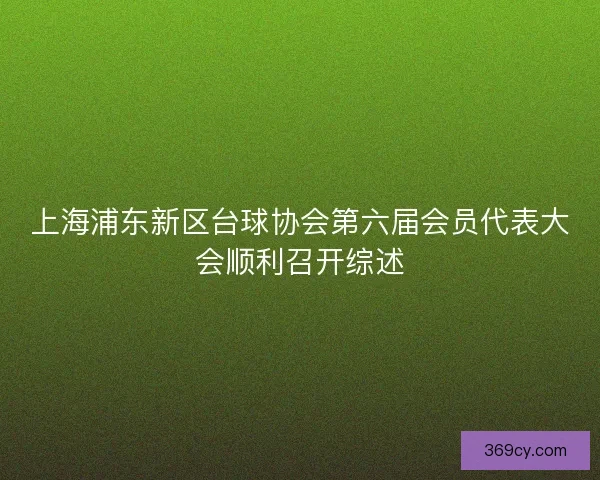上海浦东新区台球协会第六届会员代表大会顺利召开综述